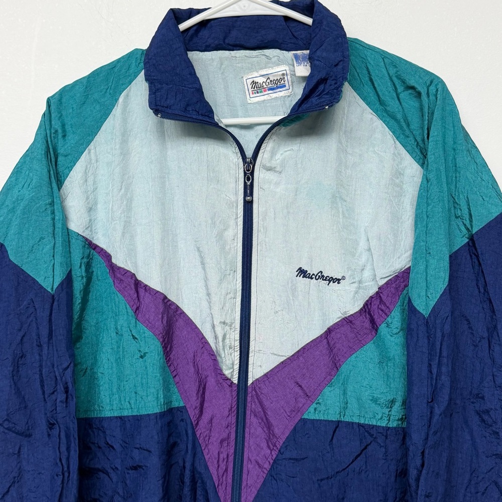 Vintage MacGregor Colorblock Windbreaker Jacket 90s Retro Zip Up